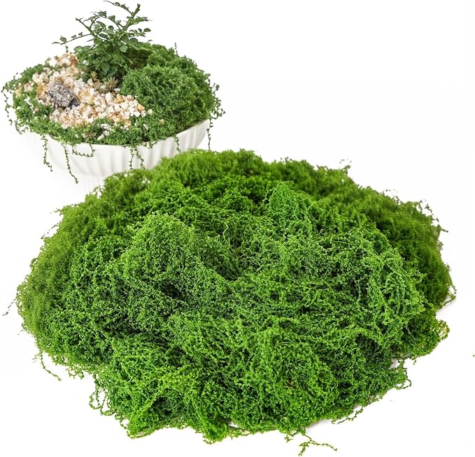28.2oz Fake Moss for Crafts, Fairy Garden Accessories, Decorative Faux Grass by Bupelo