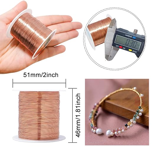 328 Feet Tarnish Resistant Copper Wires 28 Gauge Jewelry Craft Wires Beading - Image 2