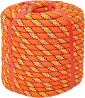 1/2 Inch 100 FT Tree Felling Rope, Professional Static Rope, Orange Versatile Arborist Logging Ropes for Tree Pulling, Bull Pulling, Sturdy Ropes for Adults, and More