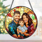 Personalized Family Stained Glass Sun Catcher, Custom Photo Family Portrait - Image 4