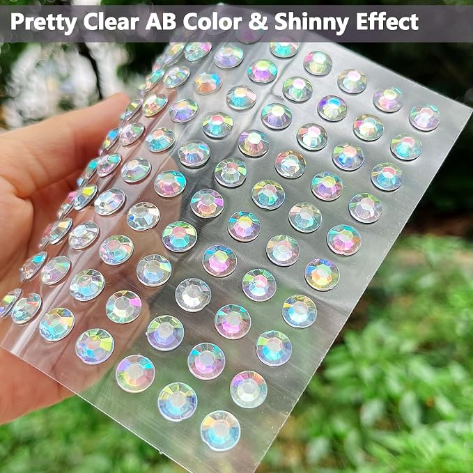 2100Pcs Self Adhesive Pearls and Rhinestone Sticker, Stick on Rhinestone Hair - Image 5