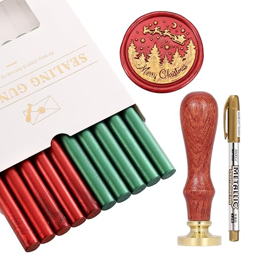 Yoption Wax Seal Kit, Santa Claus and Elk Wax Seal Stamp, Wine Packages - Image 2