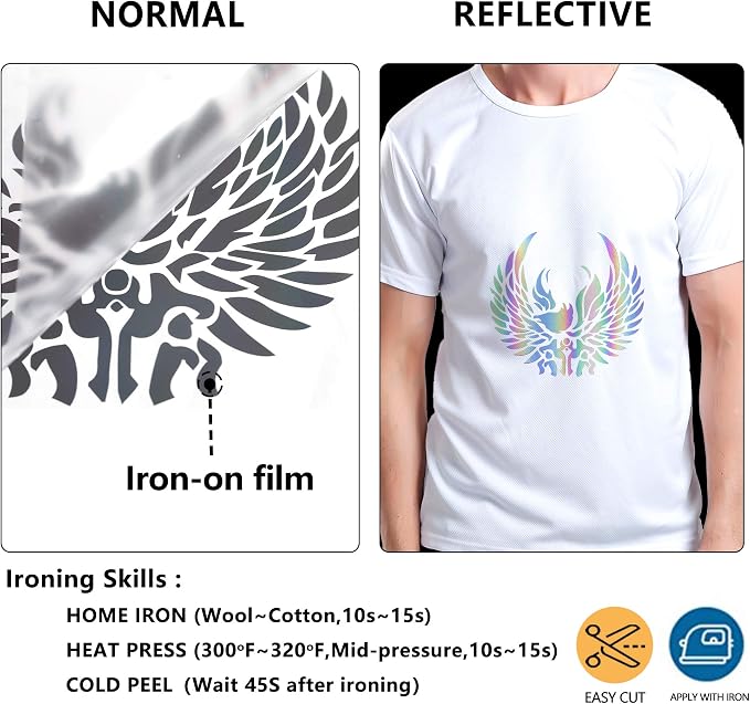 RENLITONG Reflective Rainbow Heat Transfer Vinyl - Image 2