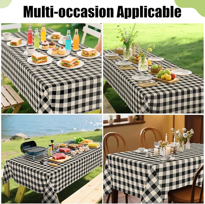 Smiry Square Table Cloth, Waterproof Vinyl Tablecloth - Image 6