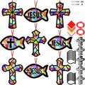 48PCS Sunday School VBS Crafts Bulk: Paper Cross Fish Nativity Suncatchers by Renbuzhu