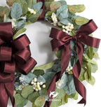 HUIHUANG Burgundy Satin Wired Ribbon 1-1/2 inch Wine Red Wire Edge Ribbon - Image 4