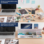 TSJ OFFICE Small Desktop Whiteboard -Glass Dry Erase Board Computer Keyboard - Image 3