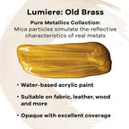 Jacquard Lumiere 8oz Fabric Paint Old Brass - Image 2