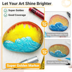 SAKEYR Super Golden Metallic Paint Markers, 12 Colors Sparkle Metallic Glitter - Image 4