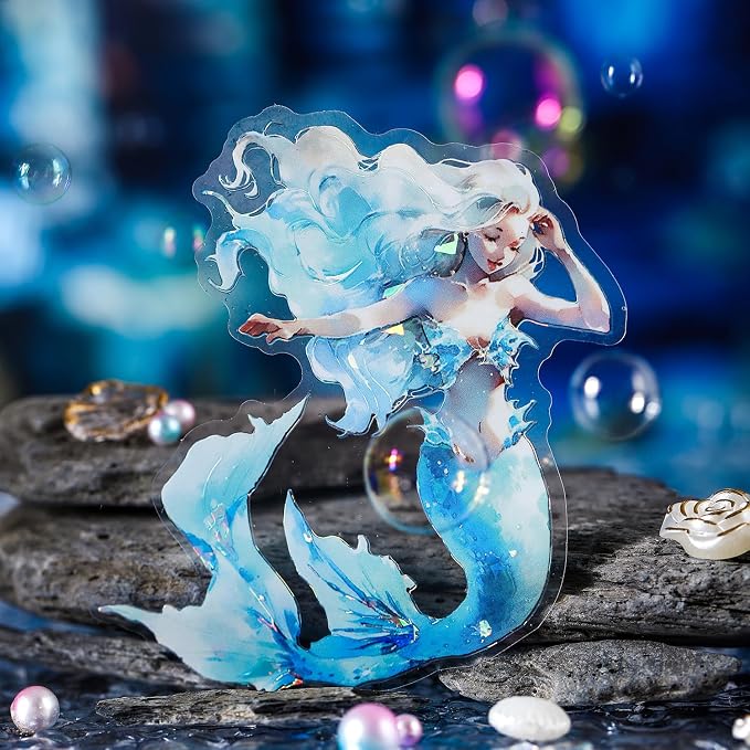 Yoksas Holographic Shiny Fantasy Mermaid Big Stickers - Image 2