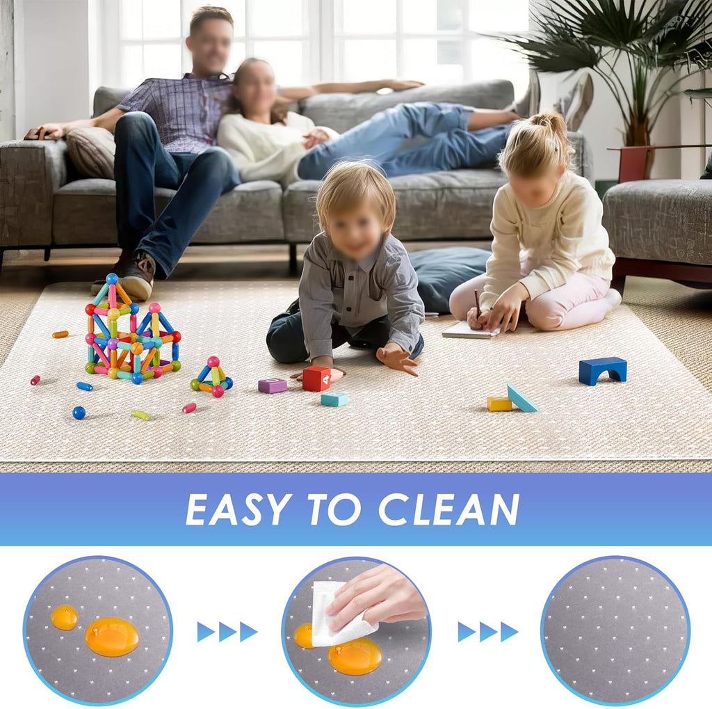 Vicwe Large Office Chair Mat for Carpeted Floors，60"X48" Rectangle Desk Chair Mats with Studs for Low and No Pile Carpeted Floors, Easy Glide Computer Desk Chair Mat for Home & Offices