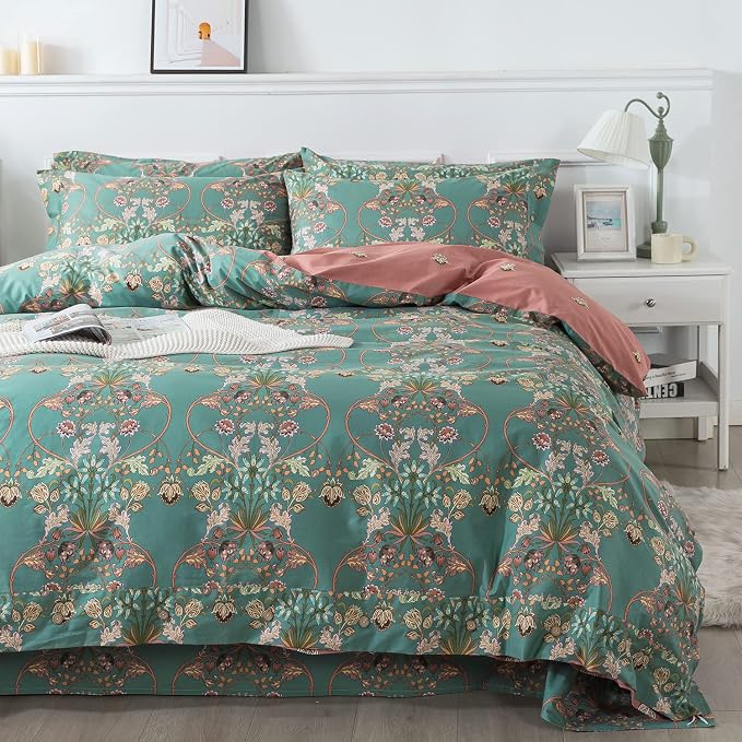 FADFAY Twin XL Duvet Cover Set Button Closure Floral Bedding Set 100% Cotton - Image 8