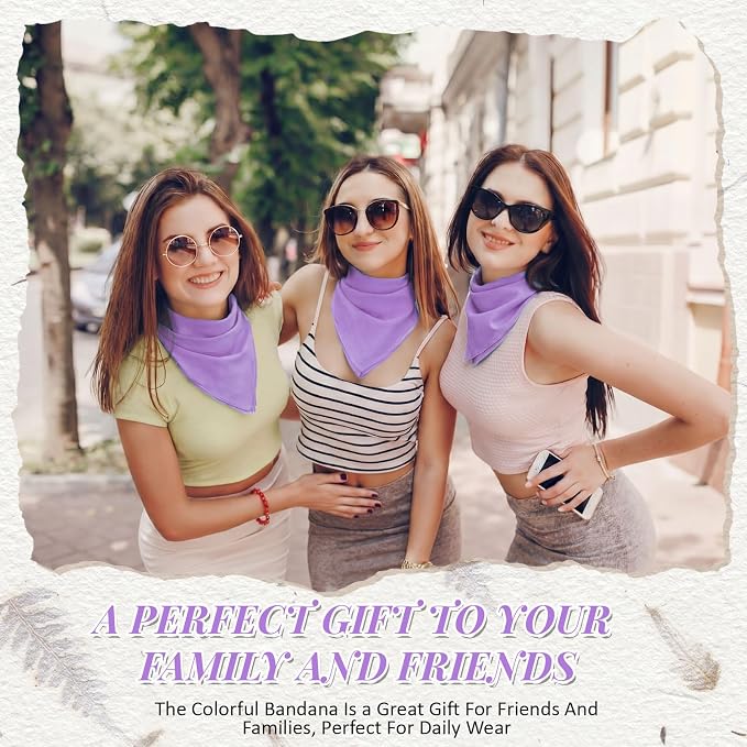 Suhine 100% Cotton Solid Bandanas Blank Bandanas Multifunctional Headband Scarf - Image 3