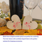 60pcs Unfinished Wood Heart-Shaped Cutouts - Image 3