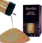 Renfio Holographic Ultra Fine Glitter Powder Metallic Resin Glitter 2.11 Oz PET by Renfio