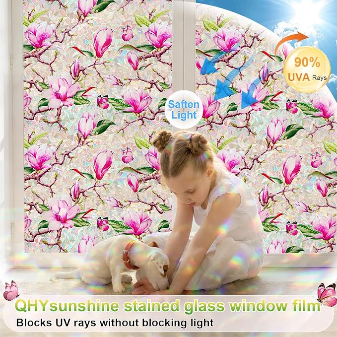 Window Privacy Film Stain Glass Window Film Rainbow Window Film Window clings - Image 2