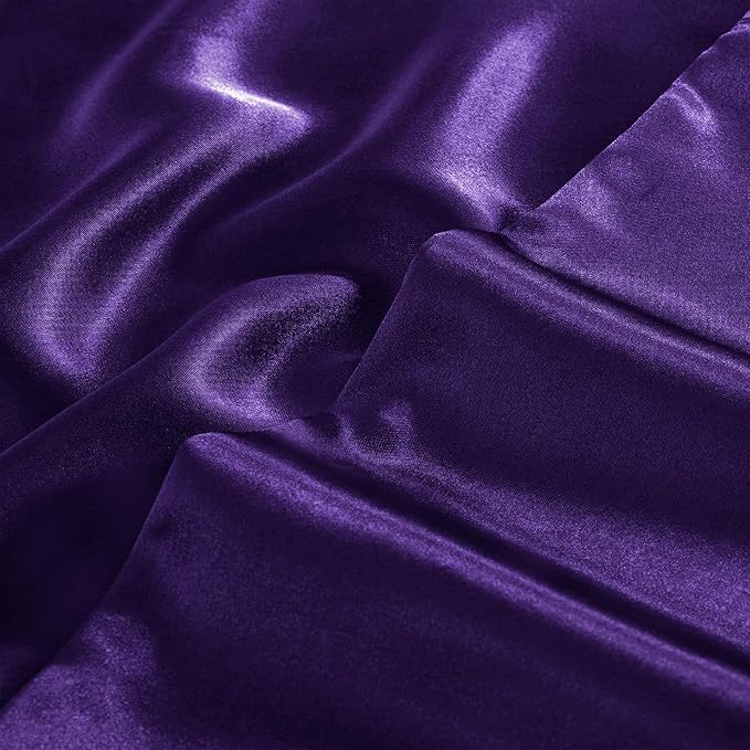 Aormenzy Satin Body Pillow Cover Set of 2, 20x54 Inches Purple Body Pillow Case - Image 5