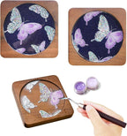Wooden Coasters Craft Kits – Filigree Enamels Painting DIY Coasters Art by Blauwhim