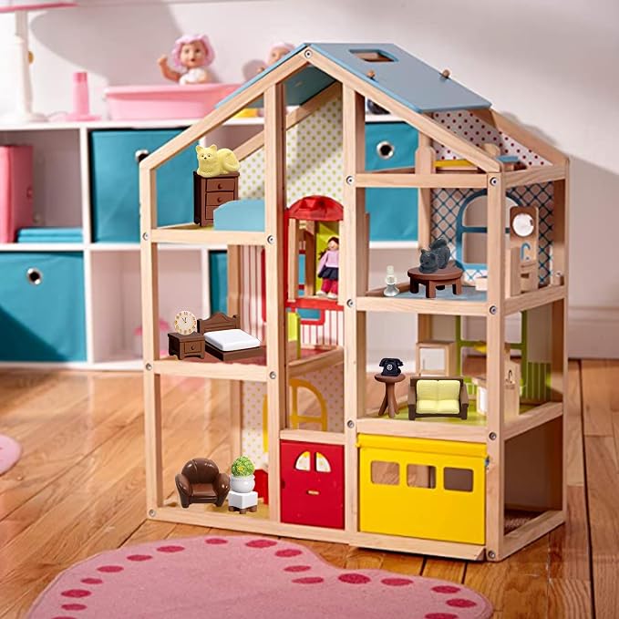 23pcs Brown Dollhouse Mini Furniture Kit Decoration DIY Accessories Including - Image 5