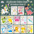 48 Sheets Create Funny Mixed Animals Stickers, Make a Face Stickers - Image 4