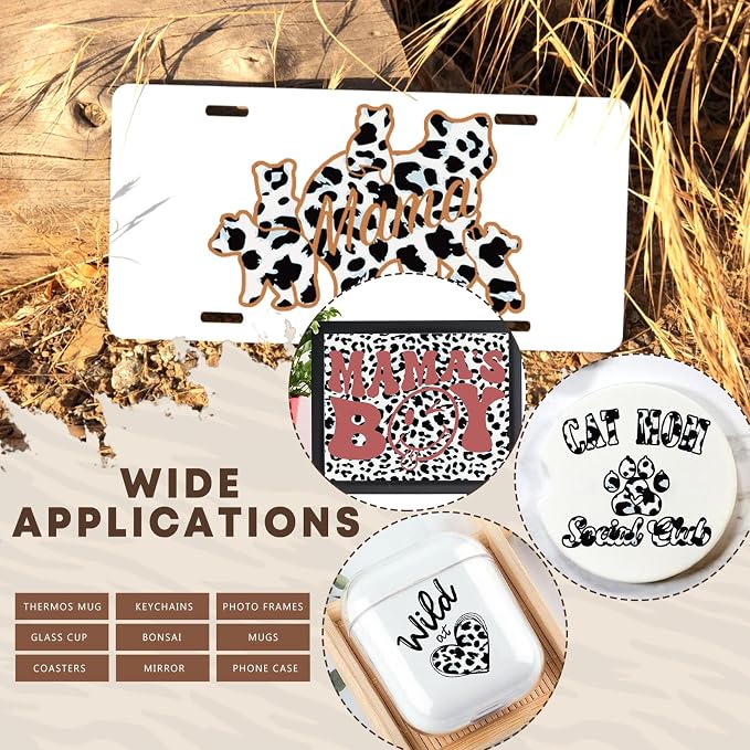 Tintnut Leopard Permanent Vinyl 8 Pcs 12x10in Black White Adhesive Vinyl | - Image 6
