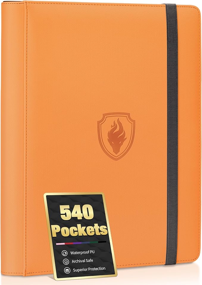 Premium 9 Pocket Card Binder for 540 Cards, Fabmaker PU Cover Trading Card by Fabmaker