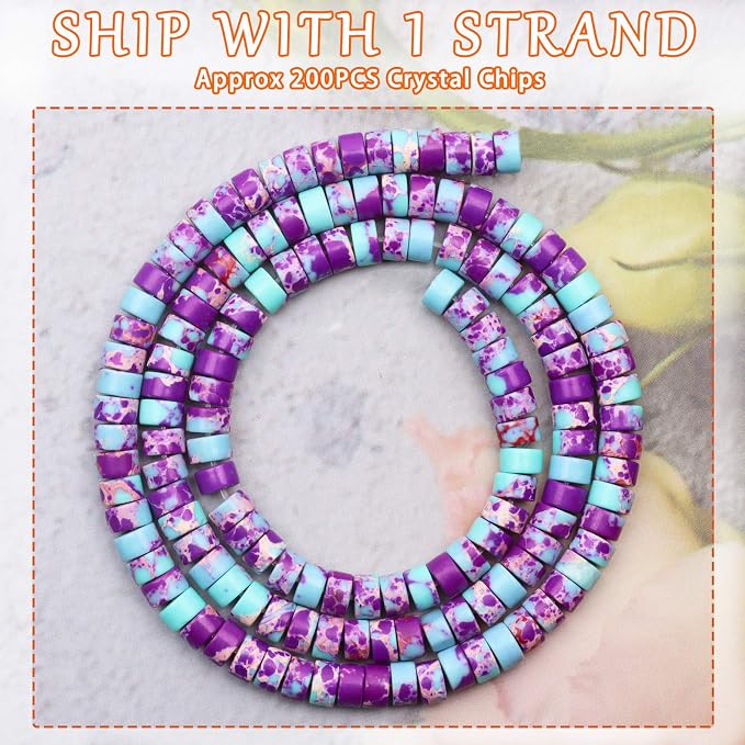 Natural Stone Heishi Beads for Necklace Making, 4 mm x 2 mm Small Flat Round - Image 2