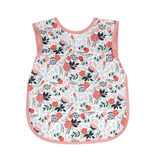 BapronBaby Vintage Rose Bapron - No Neck Tie Safer Bib for Baby & Toddler - Soft Waterproof Stain Resistant - Machine Washable - Sz Preschool 3-5yrs