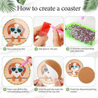 EWJRNSF 8 PCS Diamond Art Coasters Kit, Small Diamond Painting Coasters - Image 3