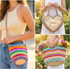 12PCS Wooden Basket Bottom, Oval Round Square Heart Shape Wood Blank Crochet - Image 6