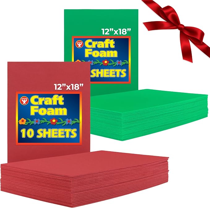 Hygloss Sheets Colorful Foam for DIY Arts & Craft, 10 Sheets Each of red and by HyglossProductsInc