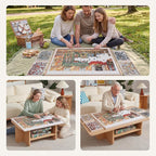 Puzzle Board with 4 Sorting Trays, Playing Surface with Protective Cover - Image 7