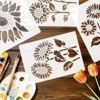 8pcs Giant Sunflower Wall Art Stencil Spring Flower Template - Image 4
