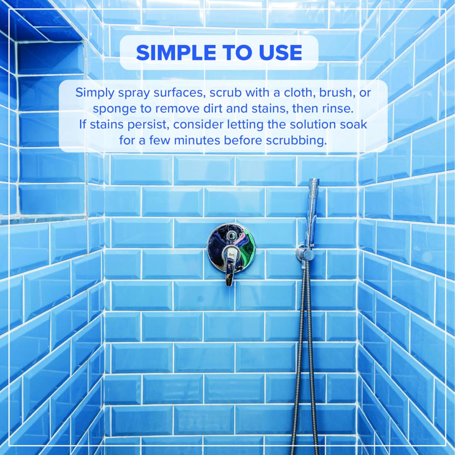 Fiberglass Shower Cleaner - 32 oz Fiberglass Cleaner for Bathtubs, Showers, Tile, Faucets & Bathrooms - Helps Remove Stains from Rust, Soap Scum & Hard Water - Streak-free, Non-Toxic Spray