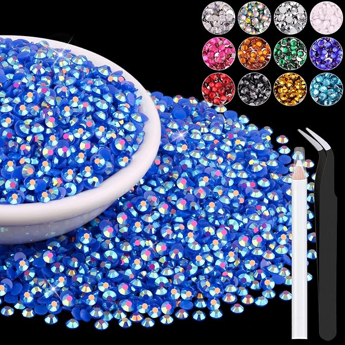 8000PCS 3mm Resin Jelly Rhinestones in Bulk, Bedazzling Flatback Crystals by BELLEBOOST
