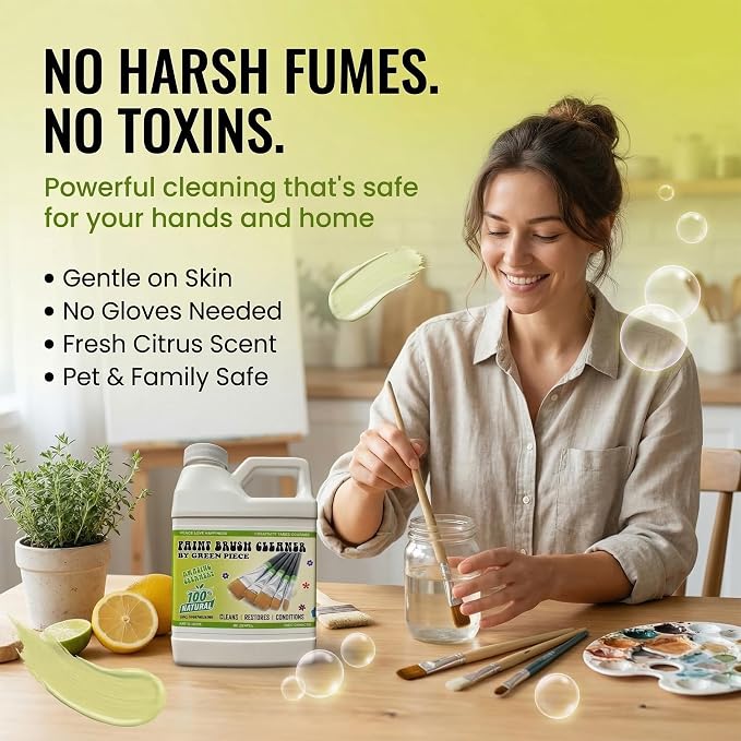 Green Piece® Paint Brush Cleaner & Restorer – 100% Natural, Non-Toxic Formula – - Image 3