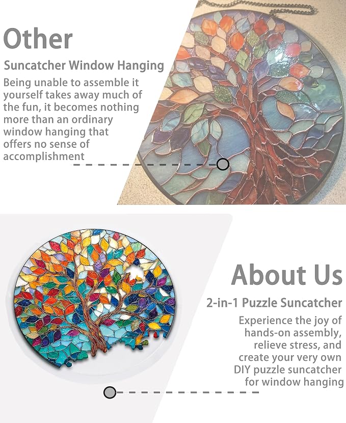 Acrylic Puzzle Suncatcher, Tree of Colorful Sun Catcher - Image 5
