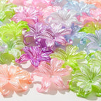 40pcs Flower Shape Beads Pearl Color Flower Bead Color Lily Beads by CYEENUT