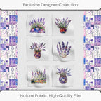 Lavender Patchwork Cotton Fabric Panel – 6 Designs + Bonus Sheet 29.5×19.6 inch - Image 5