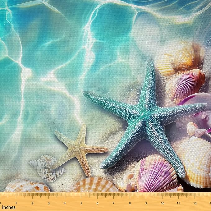 Erosebridal Starfish Flannel Fabric by The Yard Sea Beach Soft Not Stretchy by Erosebridal