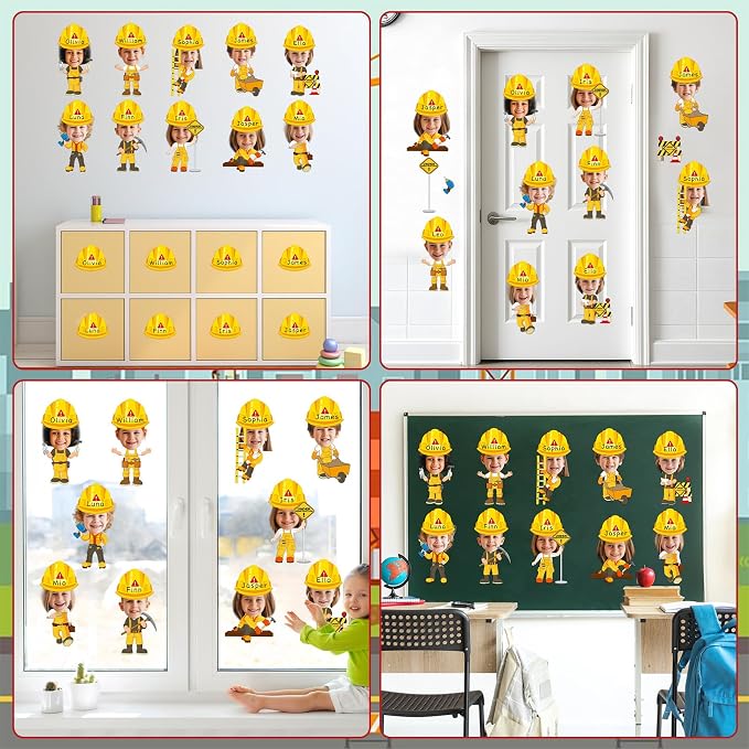 60pcs Construct Theme Cutouts Construction Helmet Bulletin Board Decorations - Image 7
