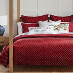 Levtex Home - Cross Stitch Velvet Red Quilt Set - Full/Queen Quilt + Two - Image 4