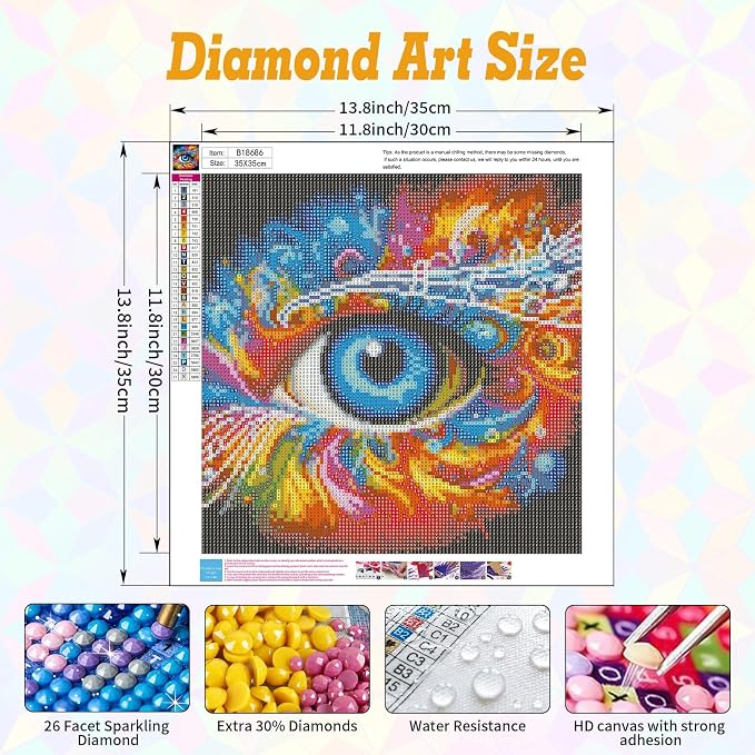 Cowboy Boot Diamond Art Kits for Adults Beginners 14x14 in, DIY Craft Gift | - Image 3