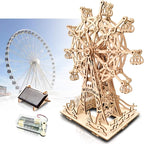 Solar 3D Wooden Puzzles for Adults Birthday Gifts Wood Ferris Wheel DIY Model by auryee