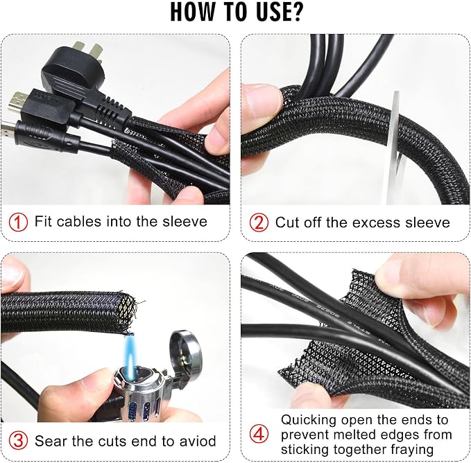 10ft - 3/4 inch Cable Protector Sleeve Split Wire Loom Tubing - Image 7