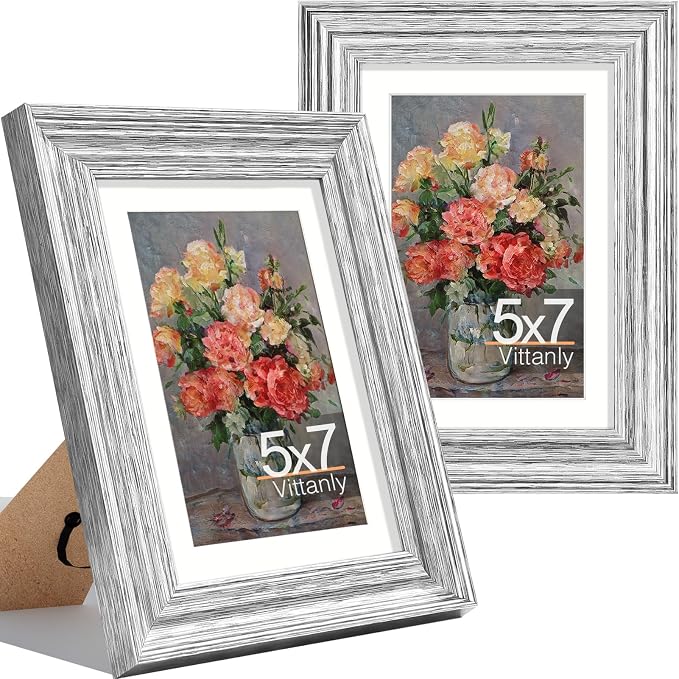 Vittanly 5x7 Picture Frames Set of 2, Ornate Vintage Photo Frame by Vittanly
