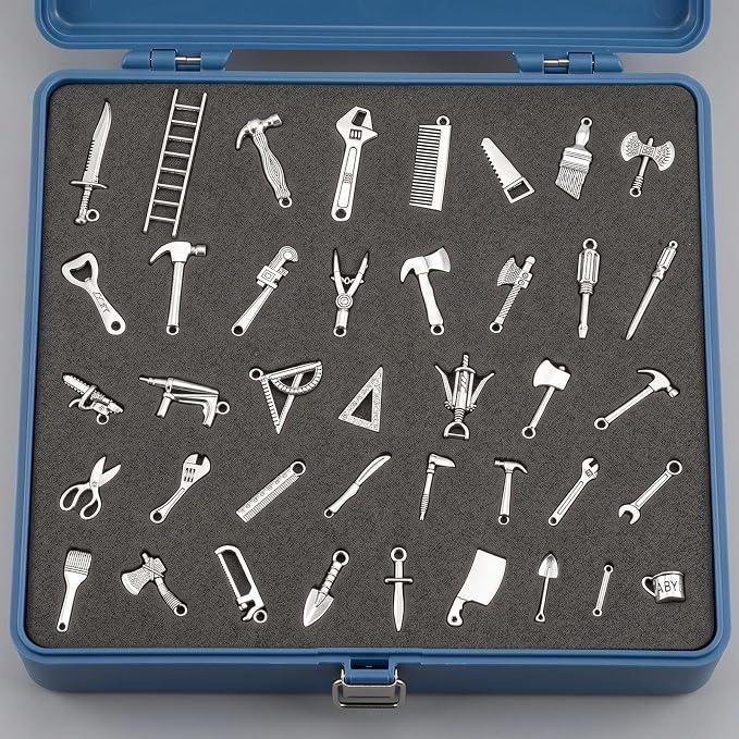 40PCS 1:12 Miniature Dollhouse Silvery Metal Home Repair Tools Micro Scene - Image 7