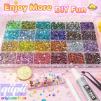 qiipii 24 Color 13800pcs 3mm Crystal Resin Rhinestones - Image 4
