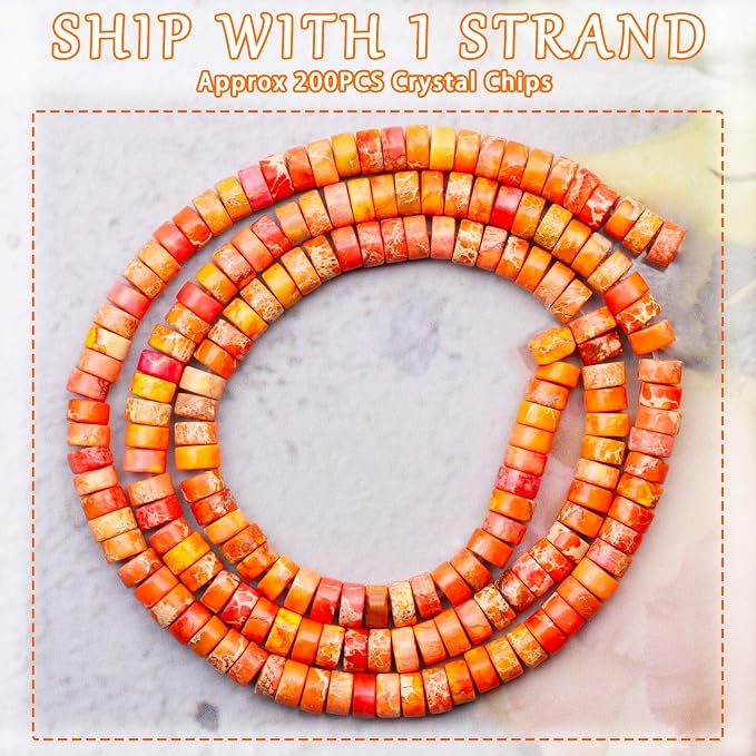 Natural Stone Heishi Beads for Necklace Making, 4 mm x 2 mm Small Flat Round - Image 2