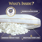 Royal Therapy Queen Memory Foam Pillow, Adjustable Shredded Odor-Free Cut-Out - Image 3